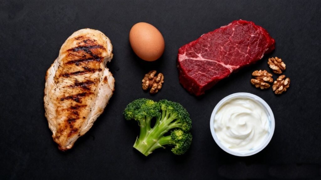 Alimentação rica em proteína para ganho de massa muscular e suporte hormonal